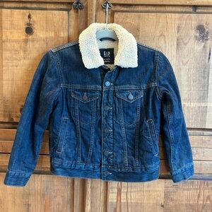 Boys Gap Shearling lined denim jacket